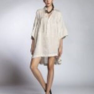 Linen Tunic Dress "One Size" Join Clothes Short Sleeve Gauze Top Made in Greece